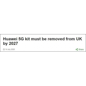 英國正式宣布華為5G禁令 要求2027年移除全部設備